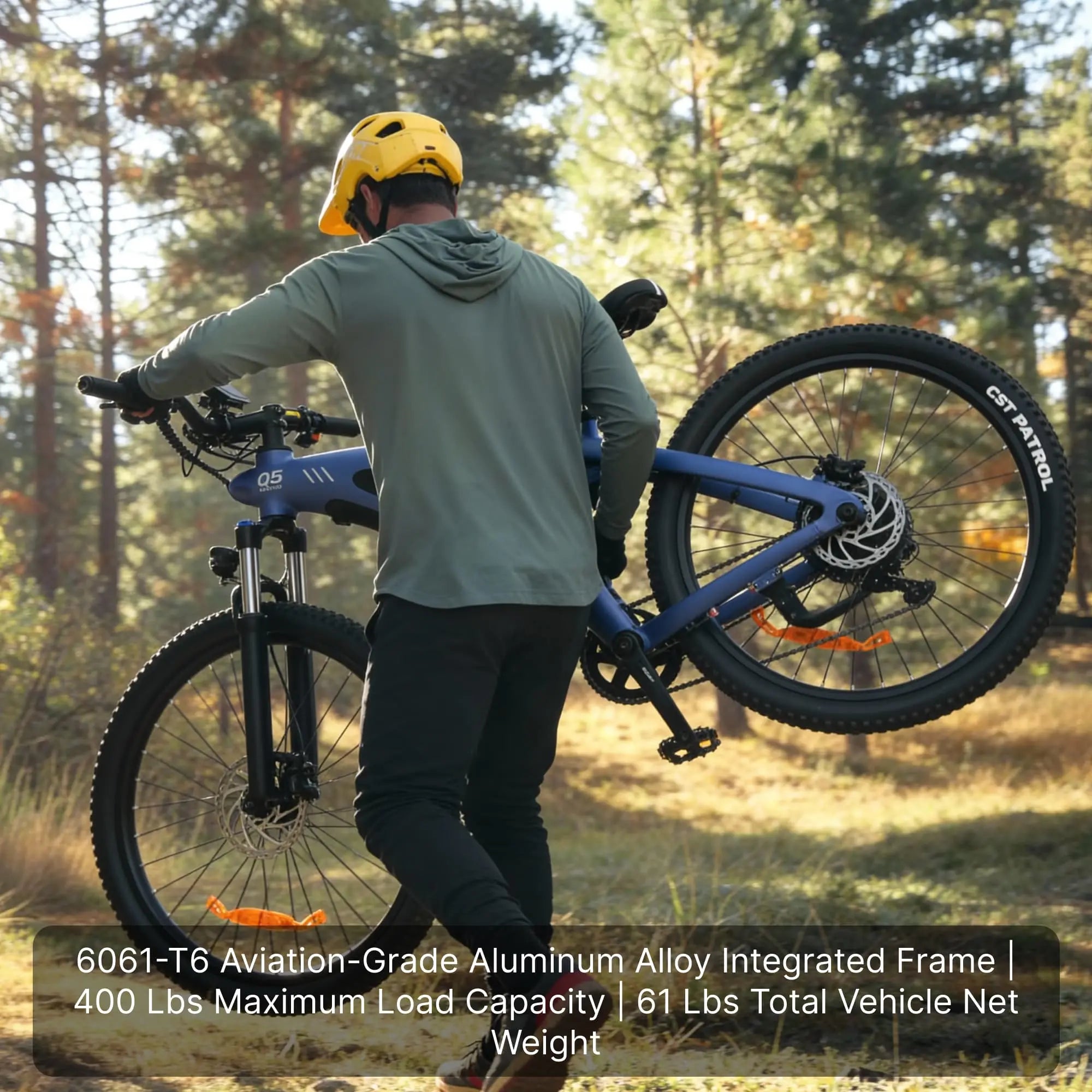 Bicicletta elettrica HX Q5 Shark con batteria integrata da 48V 20Ah.