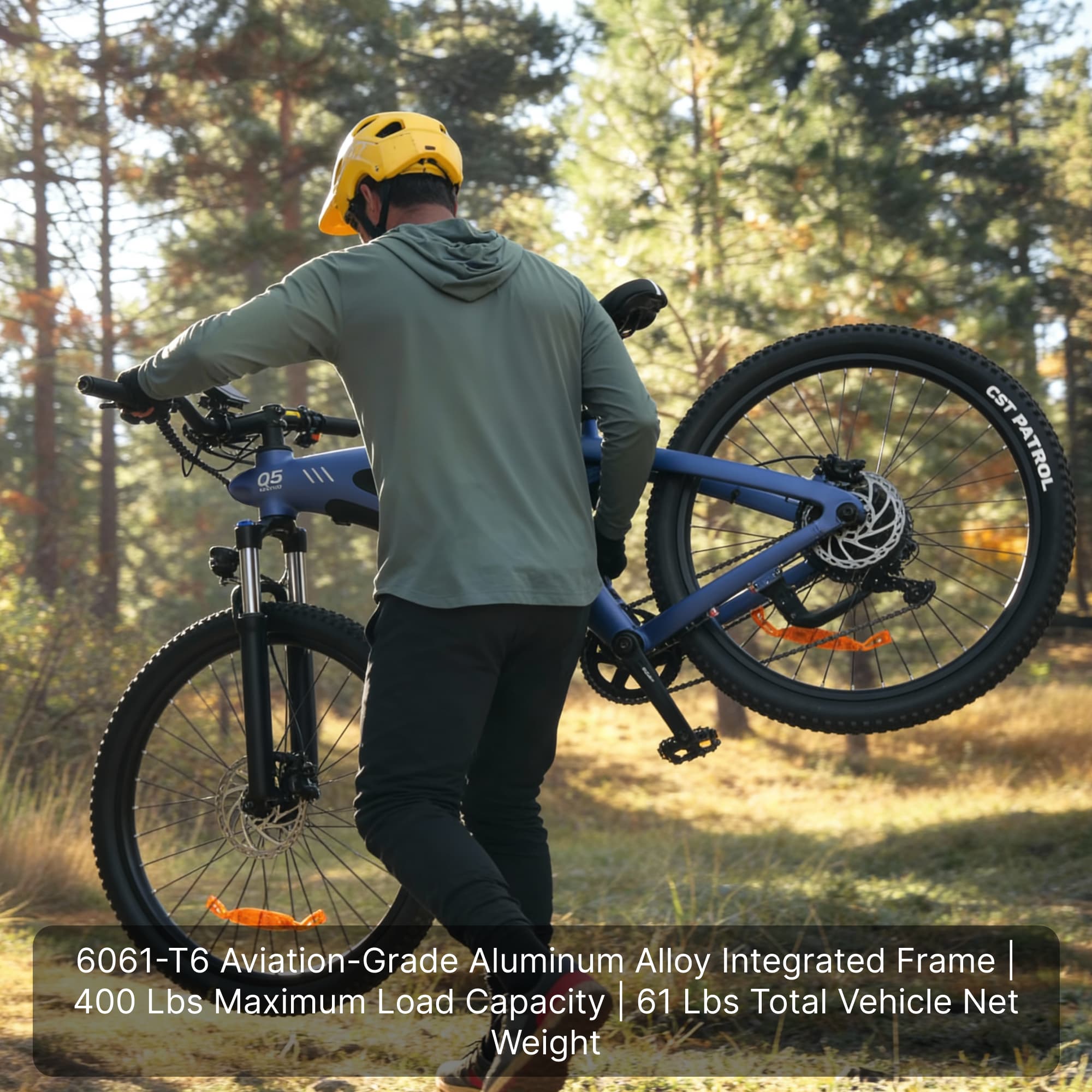 Bicicletta elettrica HX Q5 Shark con batteria integrata da 48V 20Ah.