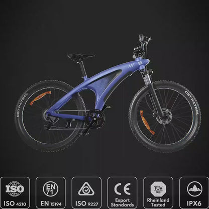 Bicicletta elettrica HX Q5 Shark con batteria integrata da 48V 20Ah.